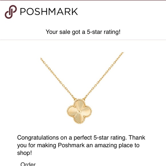 VINTAGE STYLE ALHAMBRA GOLD FOUR LEAF CLOVER PENDANT NECKLACE - Picture 6 of 7